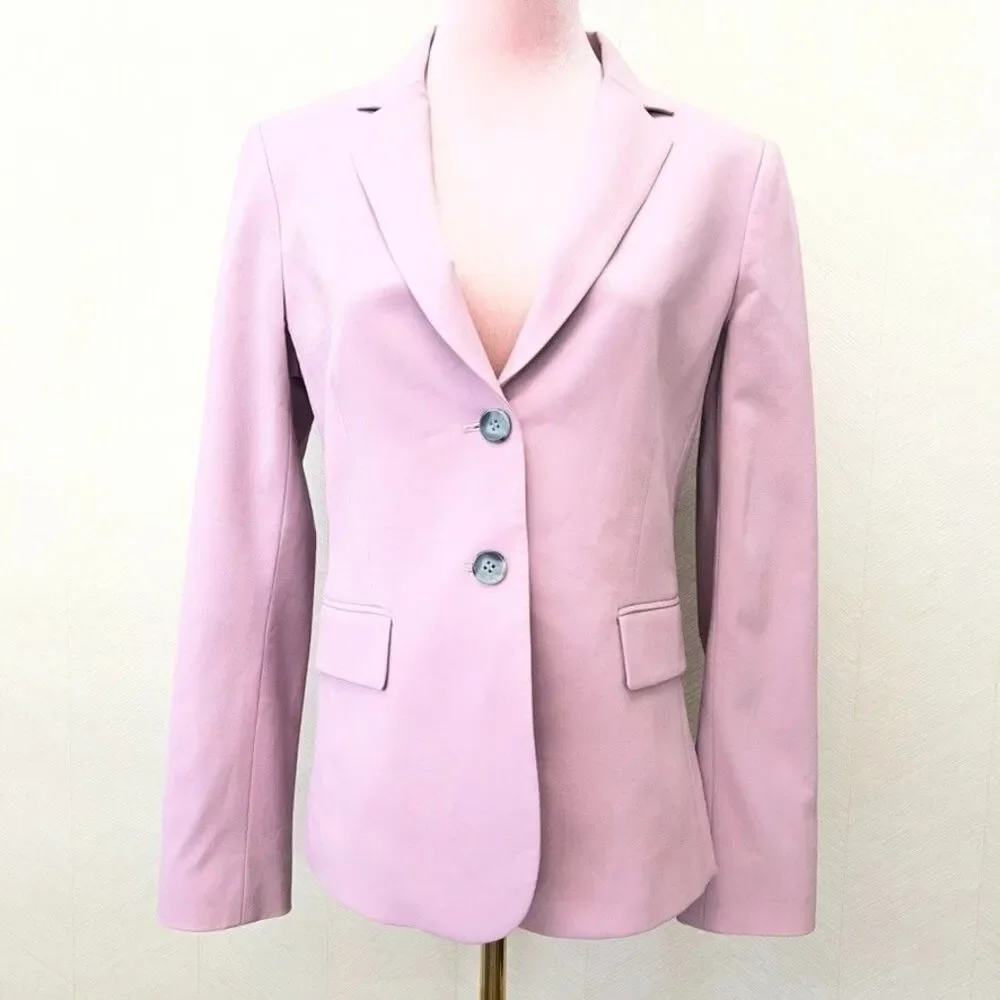 Theory Carissa Stretch Classic Dusty Lilac Two Button Suit Blazer Womens Size 6 - Picture 2 of 16